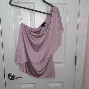 White House Black Market Pink One-Shoulder Top